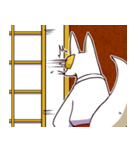 和風な白いきつね（個別スタンプ：7）