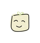 Cute Tofu face - funny love smiley emoji（個別スタンプ：1）