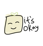 Cute Tofu face - funny love smiley emoji（個別スタンプ：19）