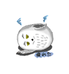 ふくろうの白丸ちゃんと福丸くん（個別スタンプ：9）