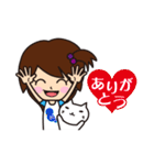 小学生の女の子とねこ（個別スタンプ：16）