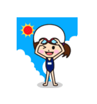 小学生の女の子とねこ（個別スタンプ：24）