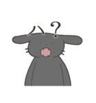 表情があまりない黒うさぎさん（個別スタンプ：2）