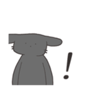 表情があまりない黒うさぎさん（個別スタンプ：4）