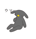 表情があまりない黒うさぎさん（個別スタンプ：9）