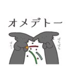 表情があまりない黒うさぎさん（個別スタンプ：16）