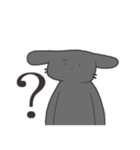 表情があまりない黒うさぎさん（個別スタンプ：19）