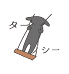 表情があまりない黒うさぎさん（個別スタンプ：37）