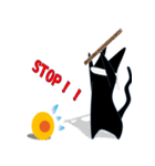 black cat with IKURA（個別スタンプ：37）