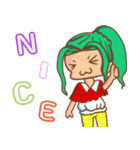 Funny life with girl green hair（個別スタンプ：2）