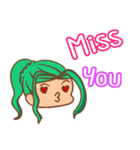 Funny life with girl green hair（個別スタンプ：4）