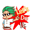 Funny life with girl green hair（個別スタンプ：8）