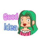 Funny life with girl green hair（個別スタンプ：9）