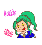Funny life with girl green hair（個別スタンプ：10）