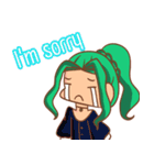 Funny life with girl green hair（個別スタンプ：14）