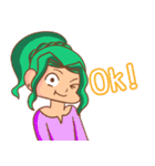 Funny life with girl green hair（個別スタンプ：15）