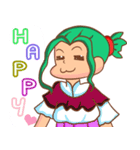 Funny life with girl green hair（個別スタンプ：16）