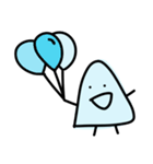 Cute Blue smiley - funny face love emoji（個別スタンプ：3）