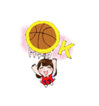 かわいいバスケ女子のスタンプ（個別スタンプ：1）