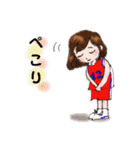 かわいいバスケ女子のスタンプ（個別スタンプ：14）