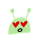 Cute Alien face - funny love text emoji（個別スタンプ：1）