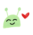 Cute Alien face - funny love text emoji（個別スタンプ：3）