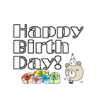 く～吉のありがと~Happy Birthday でか文字（個別スタンプ：39）