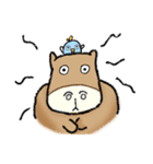 Fat Capybara and Rock bird（個別スタンプ：14）