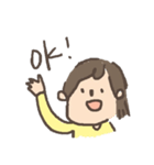 yellow clothes girl（個別スタンプ：1）