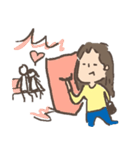 yellow clothes girl（個別スタンプ：11）