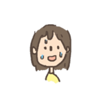 yellow clothes girl（個別スタンプ：38）