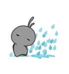 rabbit staring - rain（個別スタンプ：3）