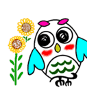 カラフルフクロウ（個別スタンプ：3）
