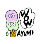 【あゆみ】アユミのアイスクリーム日常会話（個別スタンプ：21）