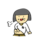 黒髪おかっぱ女子（個別スタンプ：4）