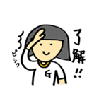 黒髪おかっぱ女子（個別スタンプ：40）