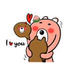 桃のグリズリーベア（個別スタンプ：20）