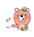 桃のグリズリーベア（個別スタンプ：32）