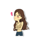 Lowy！！ Cute girl with Curly hairs.（個別スタンプ：3）