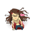 Lowy！！ Cute girl with Curly hairs.（個別スタンプ：4）