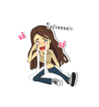 Lowy！！ Cute girl with Curly hairs.（個別スタンプ：9）