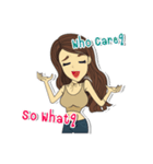 Lowy！！ Cute girl with Curly hairs.（個別スタンプ：11）