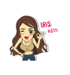 Lowy！！ Cute girl with Curly hairs.（個別スタンプ：16）