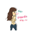 Lowy！！ Cute girl with Curly hairs.（個別スタンプ：21）