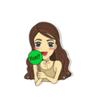 Lowy！！ Cute girl with Curly hairs.（個別スタンプ：25）