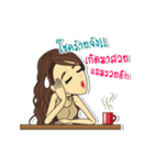 Lowy！！ Cute girl with Curly hairs.（個別スタンプ：28）