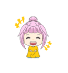 Pink Haired Girl Animated（個別スタンプ：1）