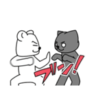 スタンプでバトル！クロネコとシロクマ（個別スタンプ：24）