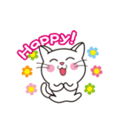 ほのぼのしろにゃんこ（個別スタンプ：13）