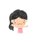 A lil girl with pink dress - crayon 2017（個別スタンプ：1）